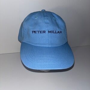 Peter Millar Baseball Cap Hat Light Blue Navy Blue Logo Golf Cap